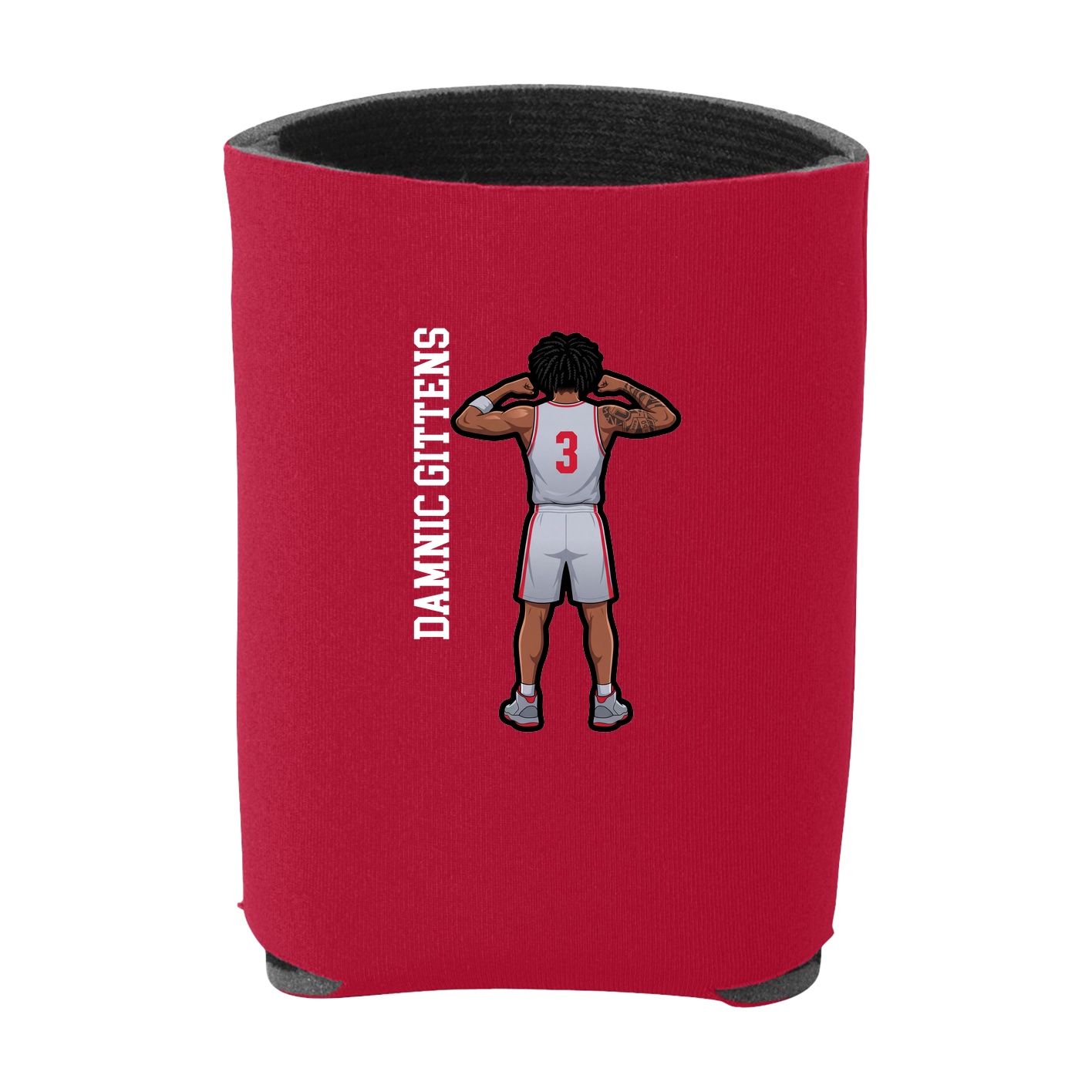 Can Holder — Name Vertical in Red