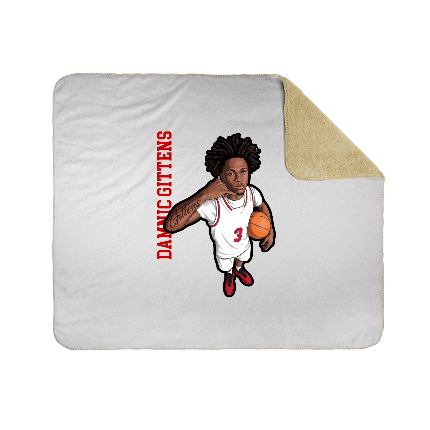 Throw Blanket — Name Vertical in White
