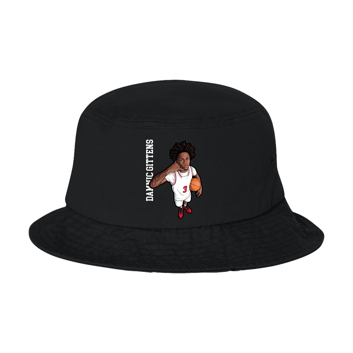 Bucket Cap — Name Vertical in Black