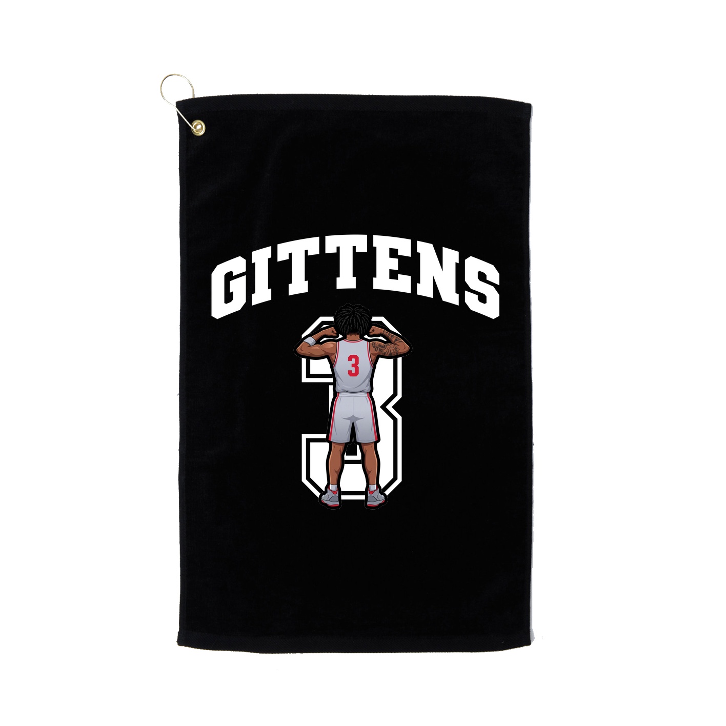 Golf Towel — Number in Black