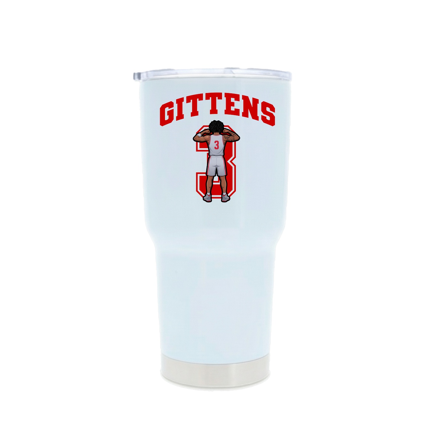 30oz Stainless Steel Tumbler — Number in White
