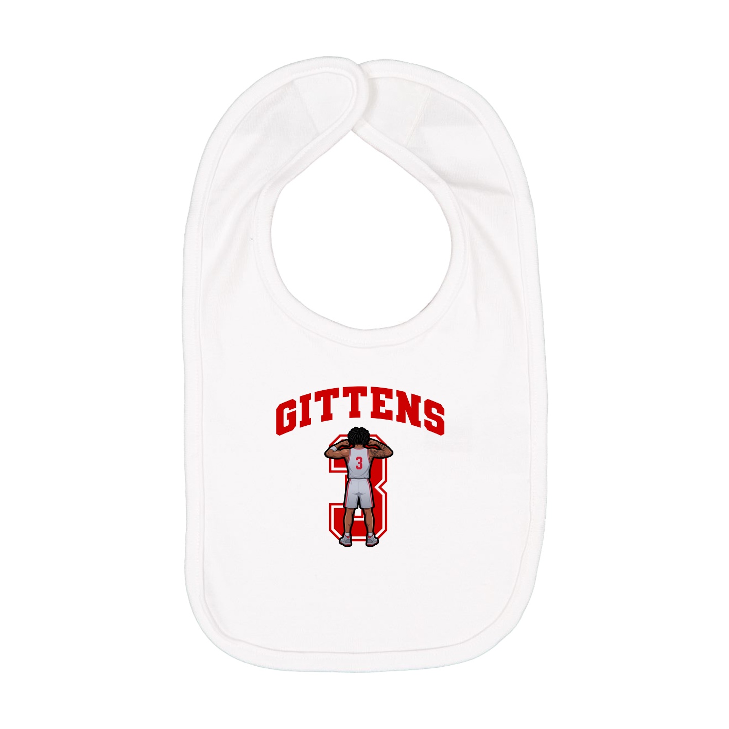 Infant Bib — Number in White