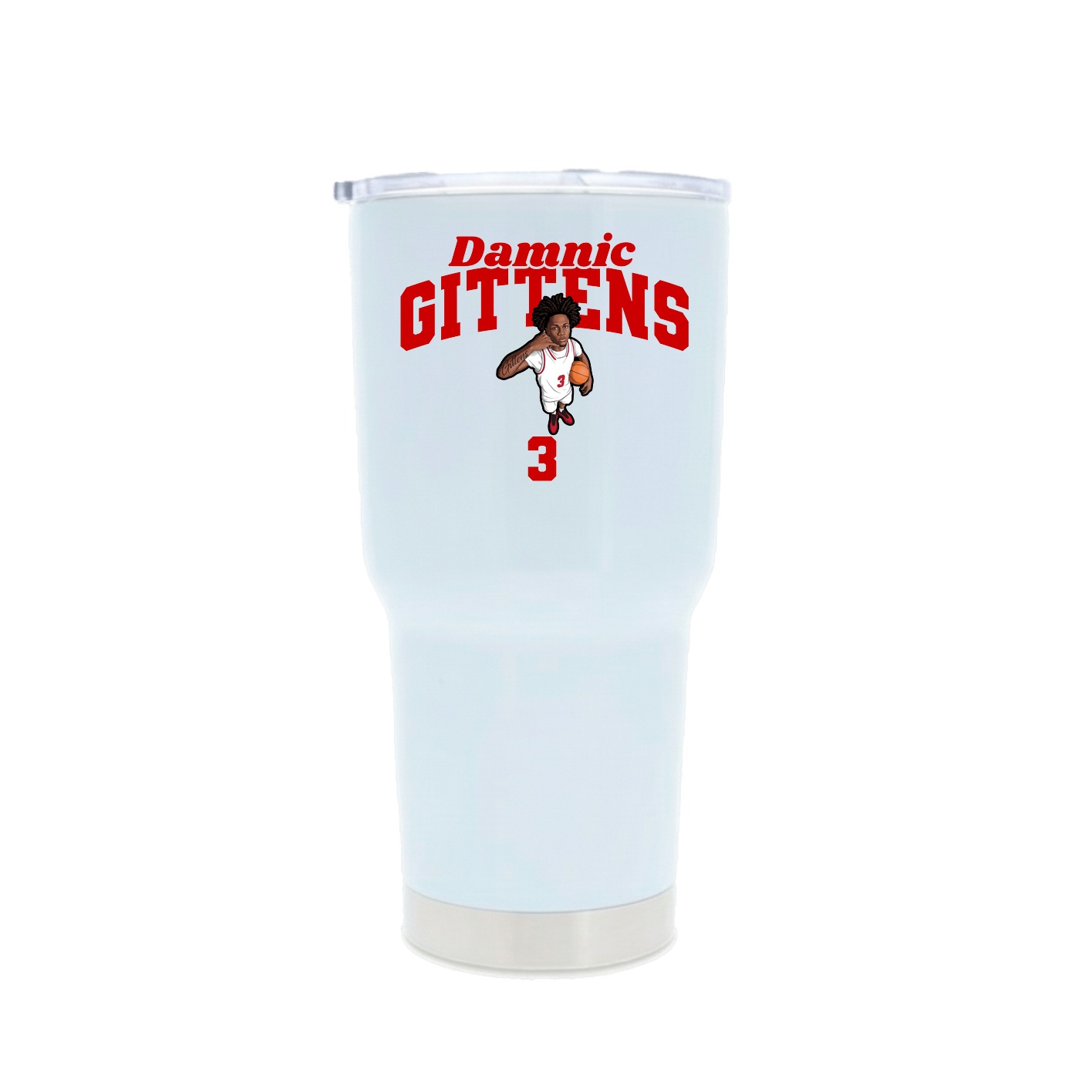 30oz Stainless Steel Tumbler — Signature Arch in White