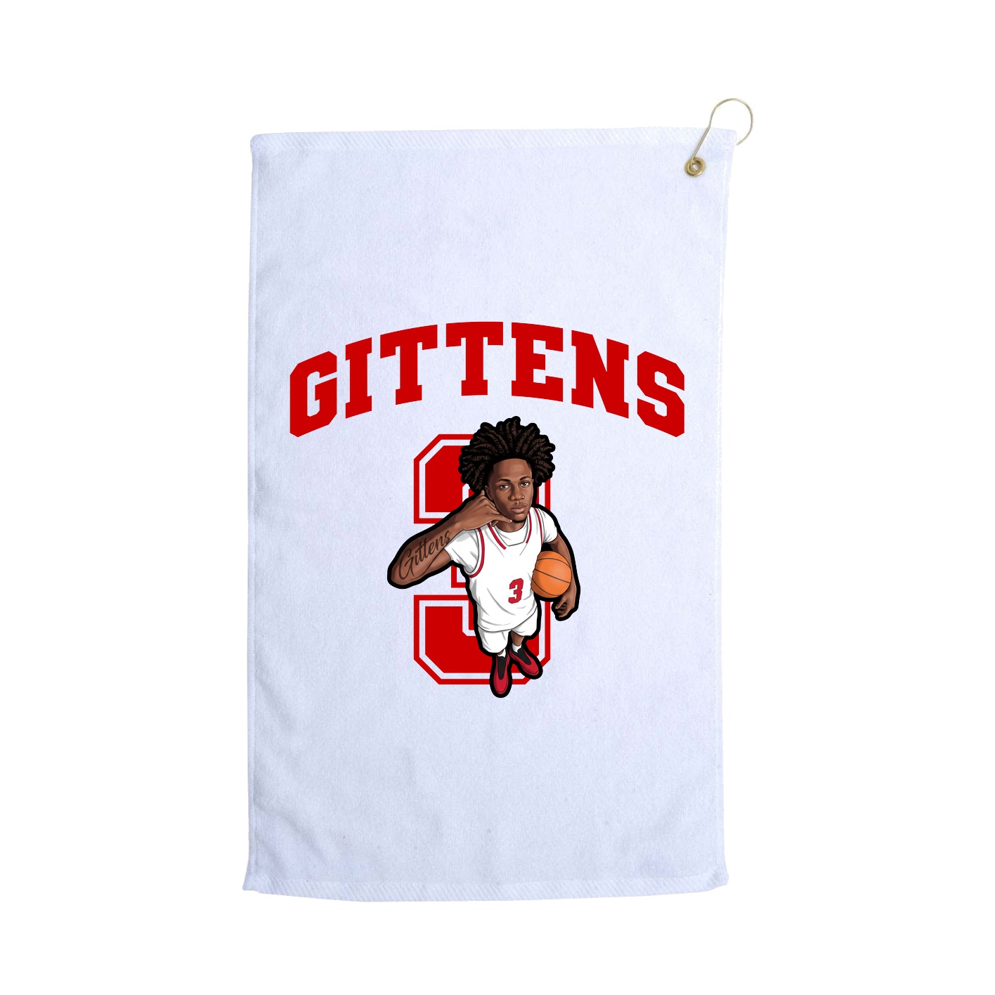 Golf Towel — Number in White