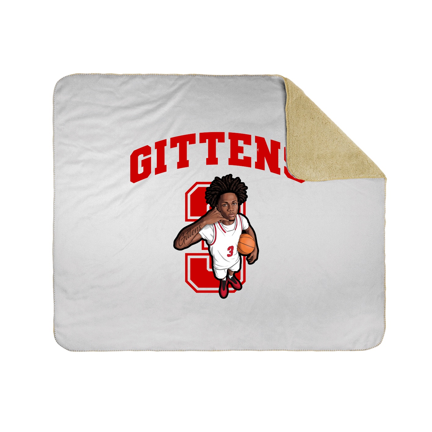 Throw Blanket — Number in White
