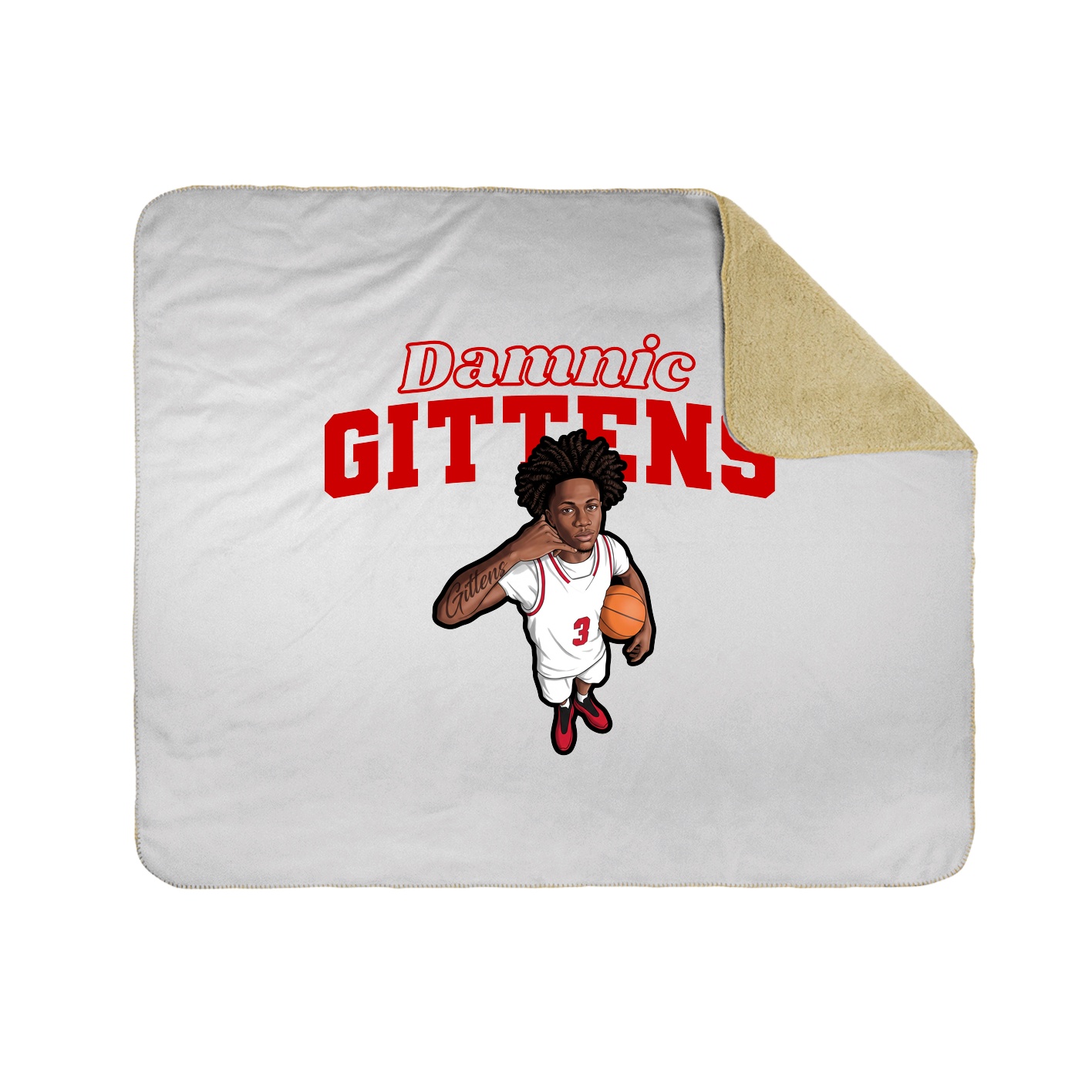 Throw Blanket — Name Arch in White