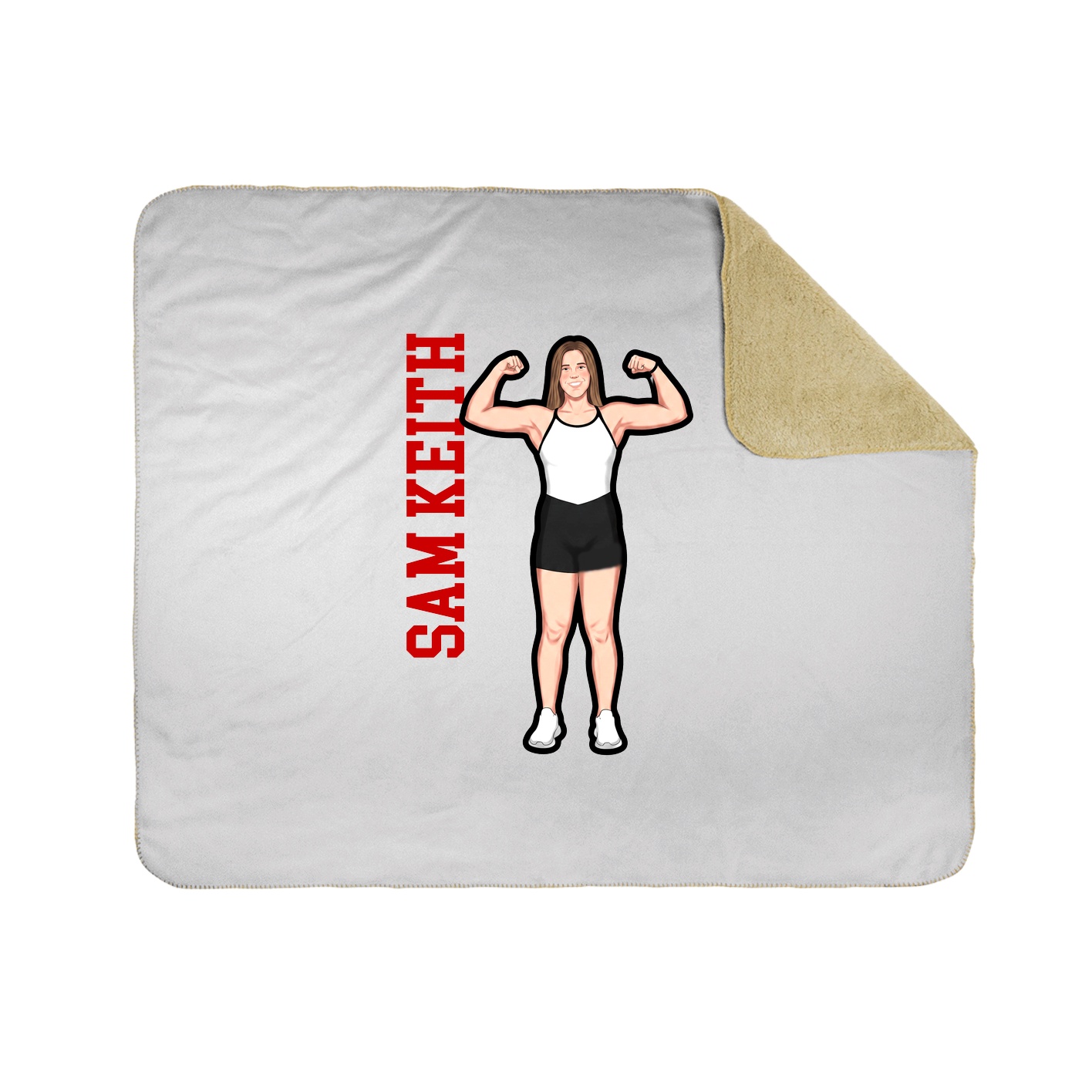 Throw Blanket — Name Vertical in White