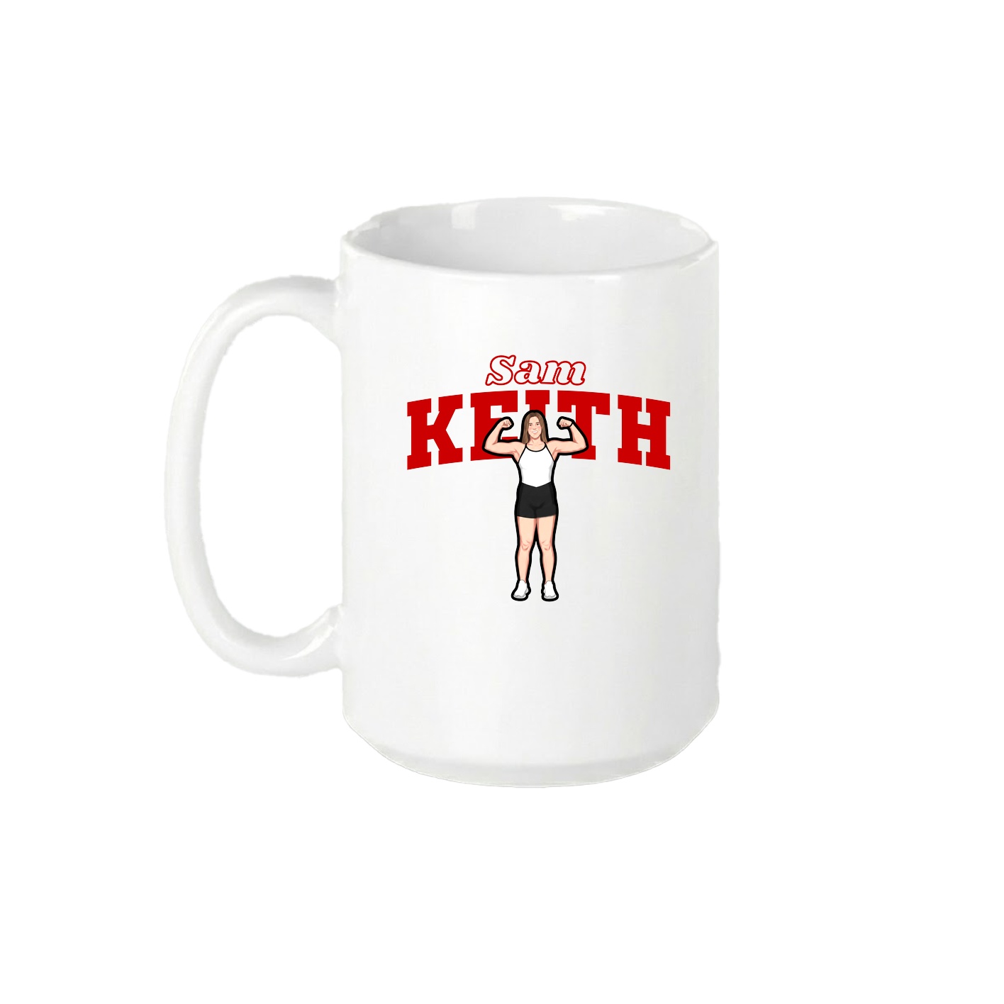 15oz Coffee Mug — Name Arch in White
