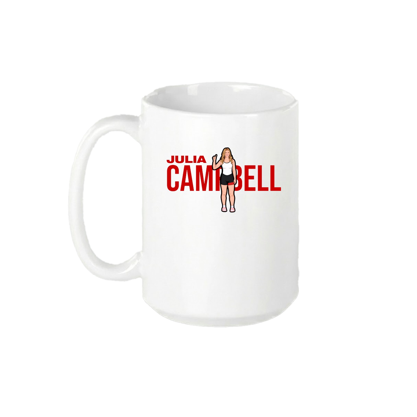 15oz Coffee Mug — Player Name in White