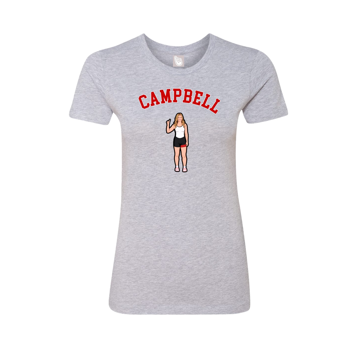Fitted Women's Tee — Shirsey Arch in Grey