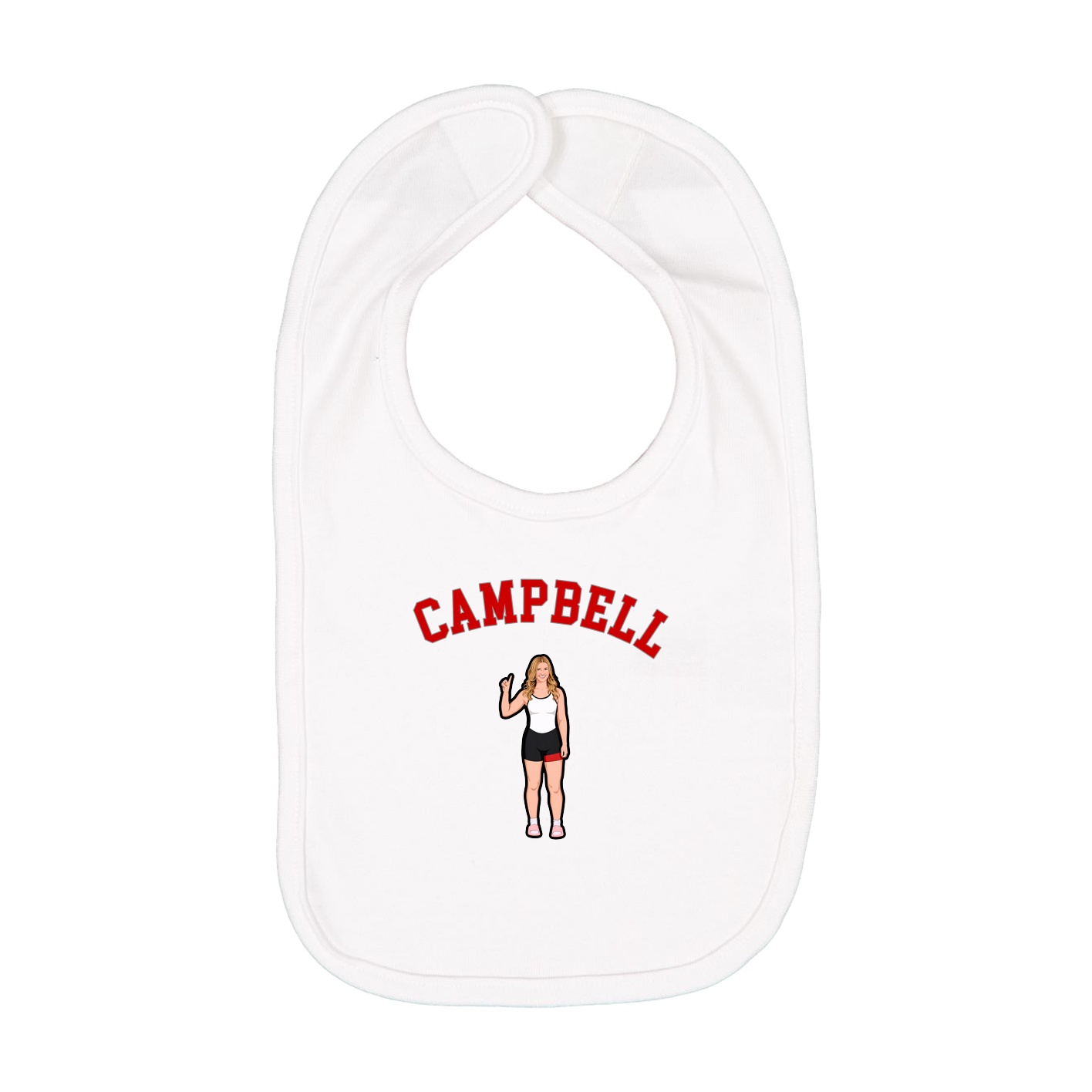 Infant Bib — Shirsey Arch in White