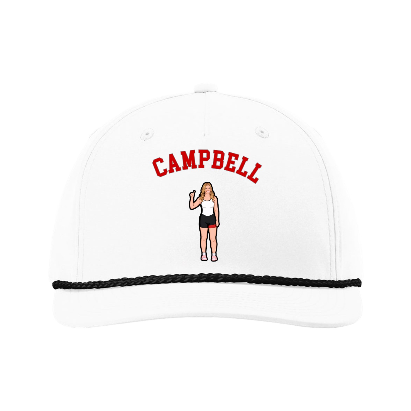 Five-Panel Classic Rope Cap — Shirsey Arch in White