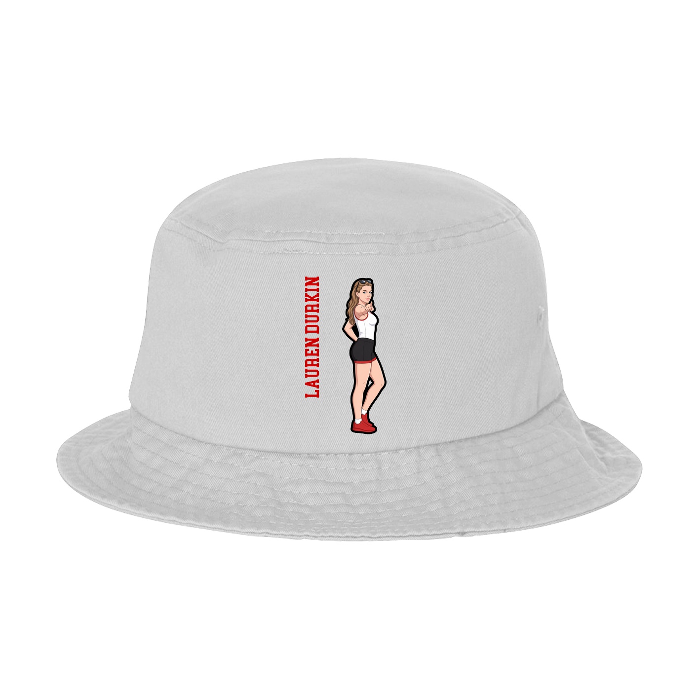 Bucket Cap — Name Vertical in White