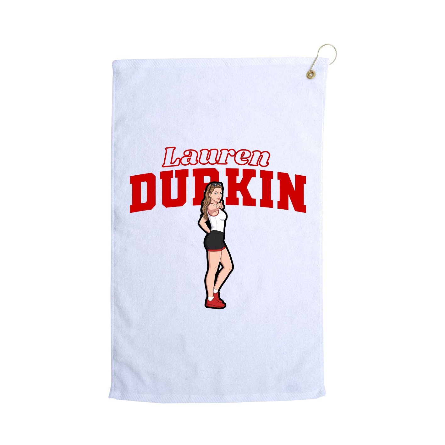 Golf Towel — Name Arch in White