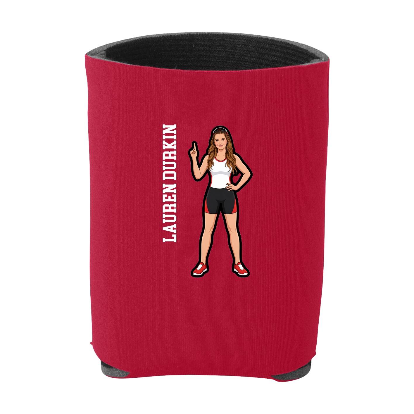 Can Holder — Name Vertical in Red