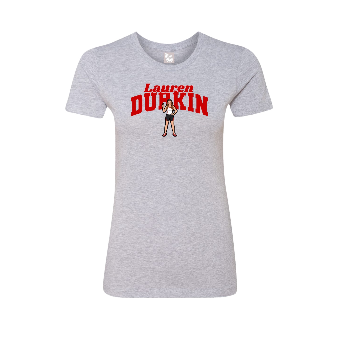 Fitted Women's Tee — Signature Arch in Grey