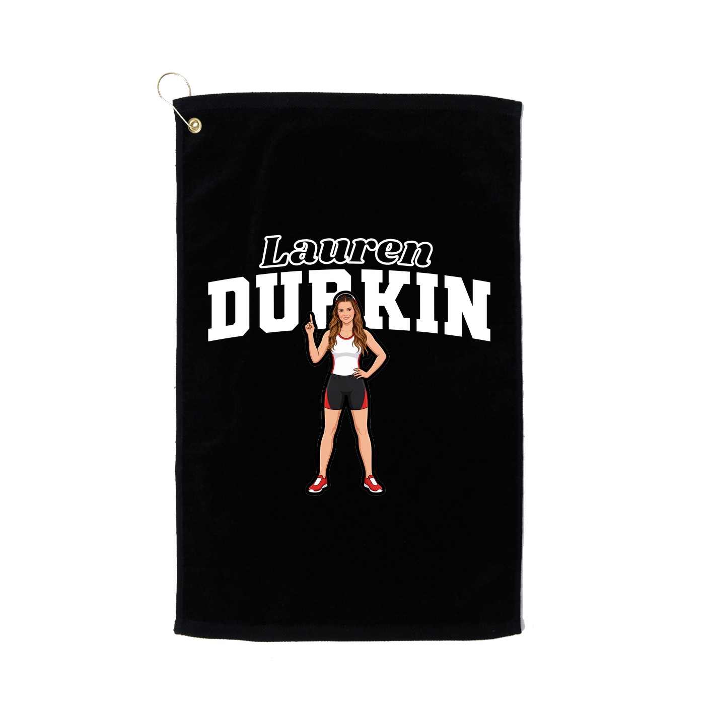Golf Towel — Name Arch in Black