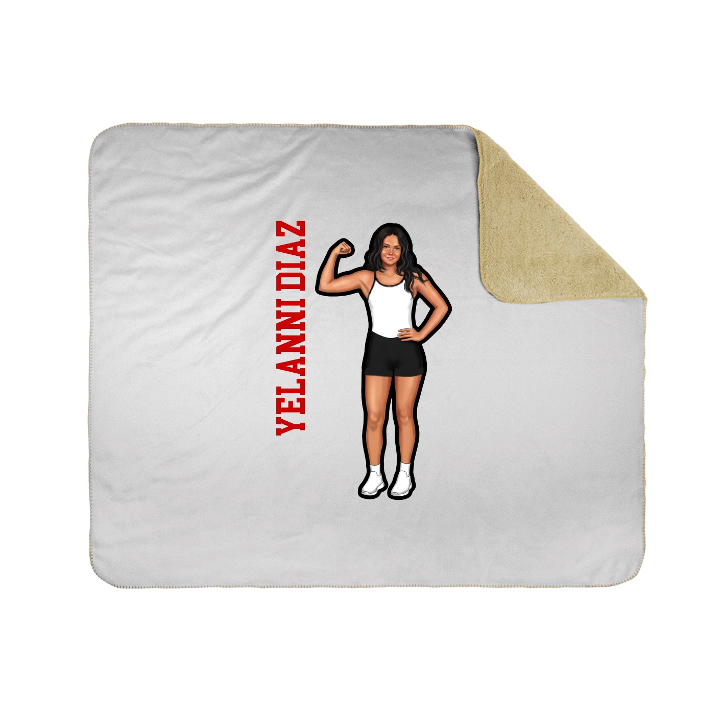 Throw Blanket — Name Vertical in White