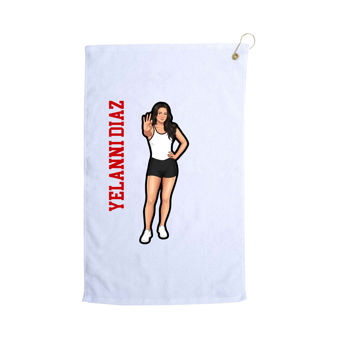 Golf Towel — Name Vertical in White