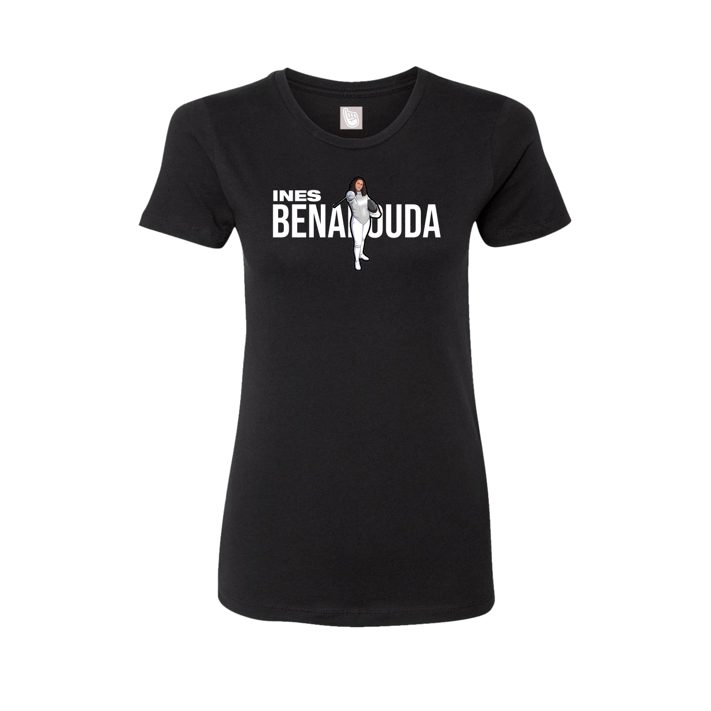 Fitted Women's Tee — Player Name in Black
