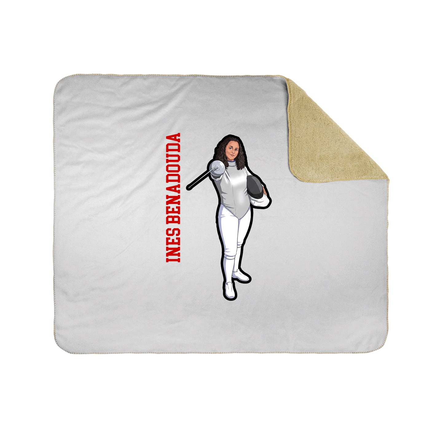 Throw Blanket — Name Vertical in White