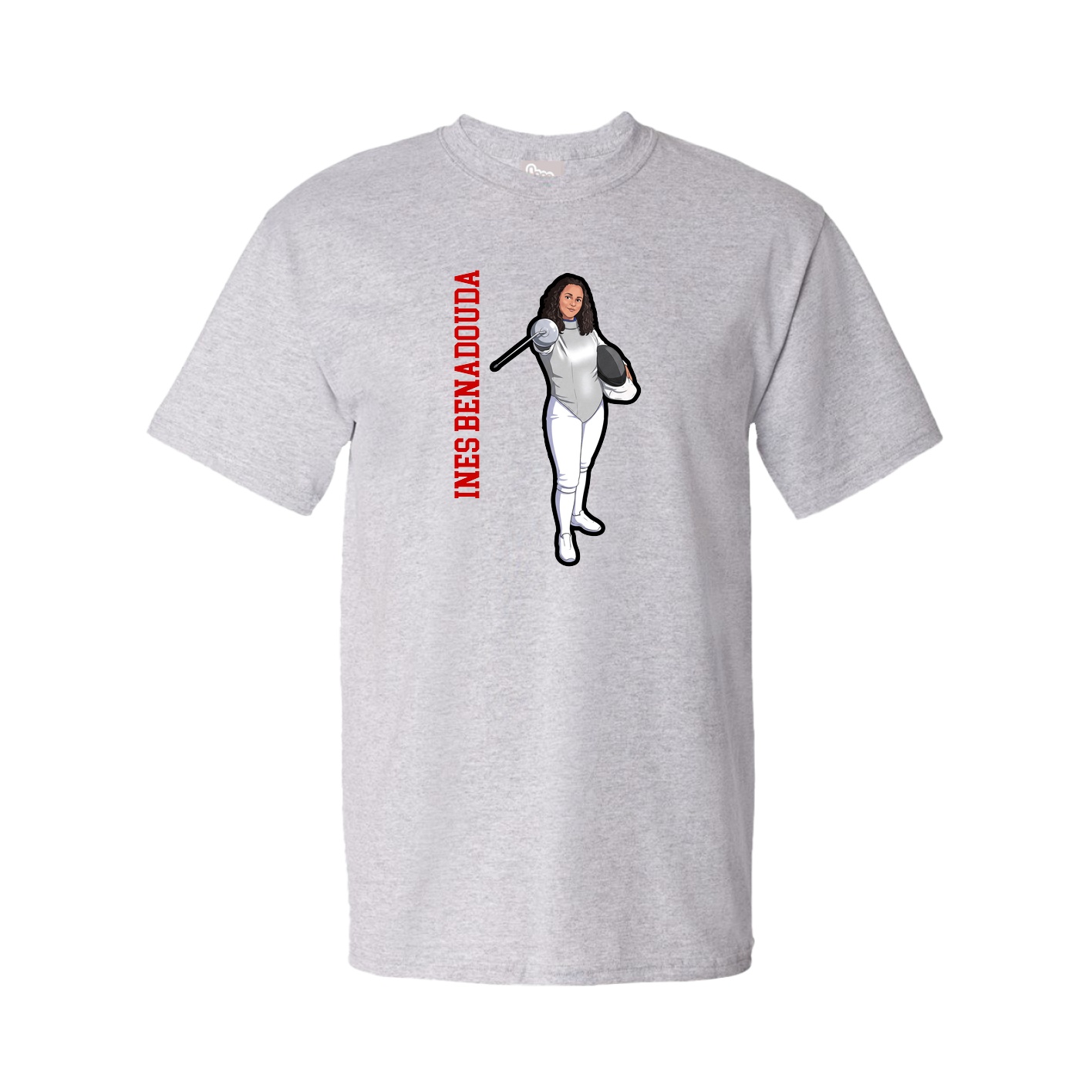Youth Tee — Name Vertical in Grey