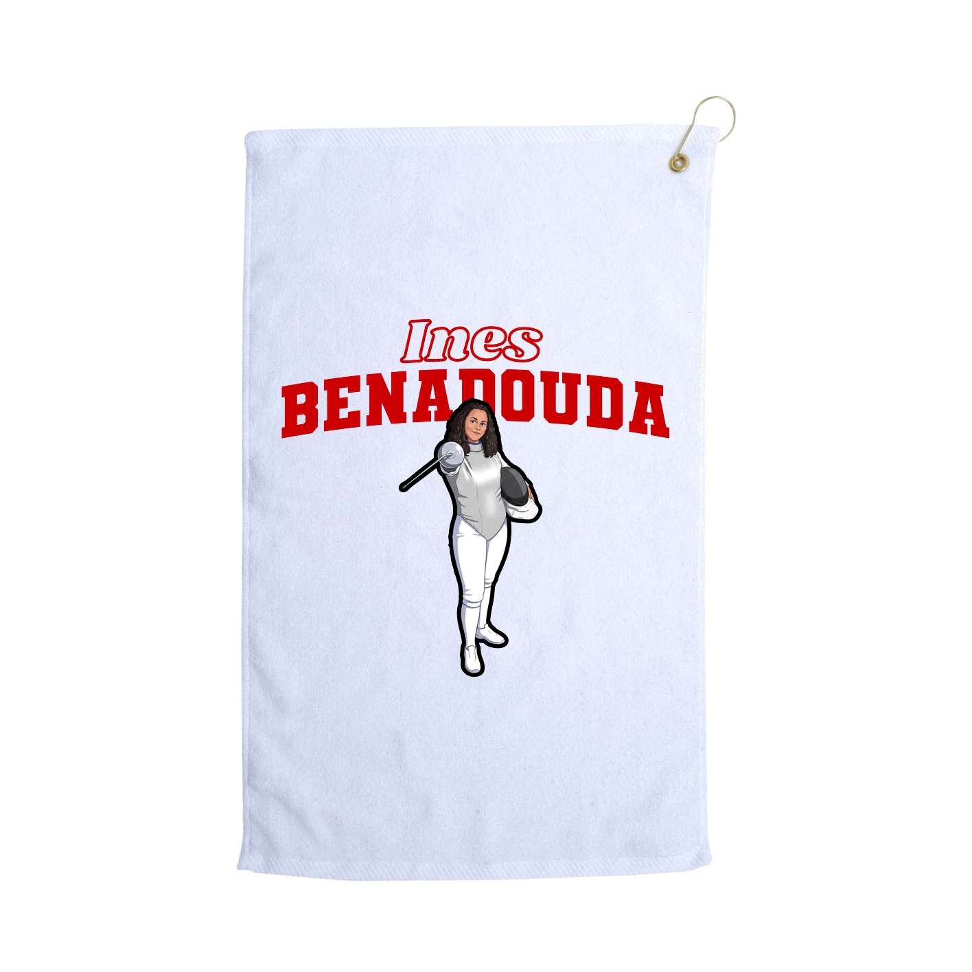 Golf Towel — Name Arch in White