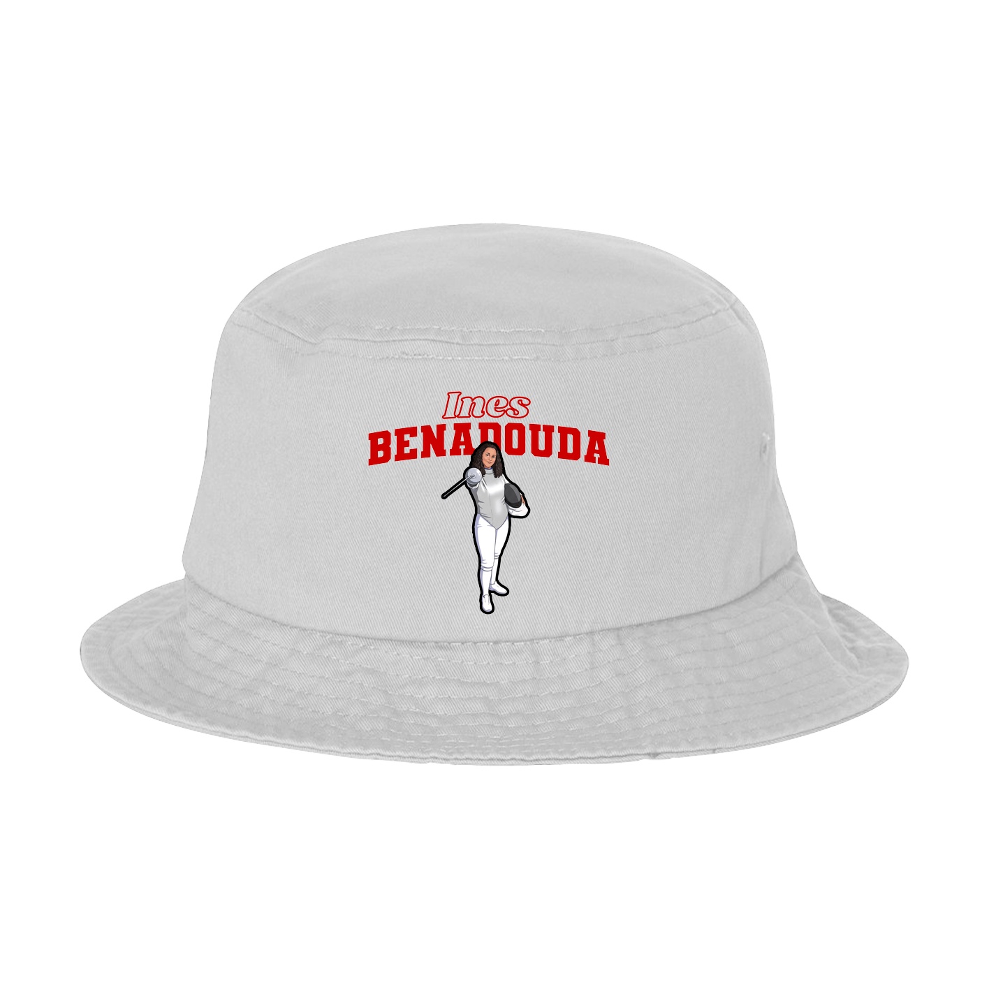 Bucket Cap — Name Arch in White