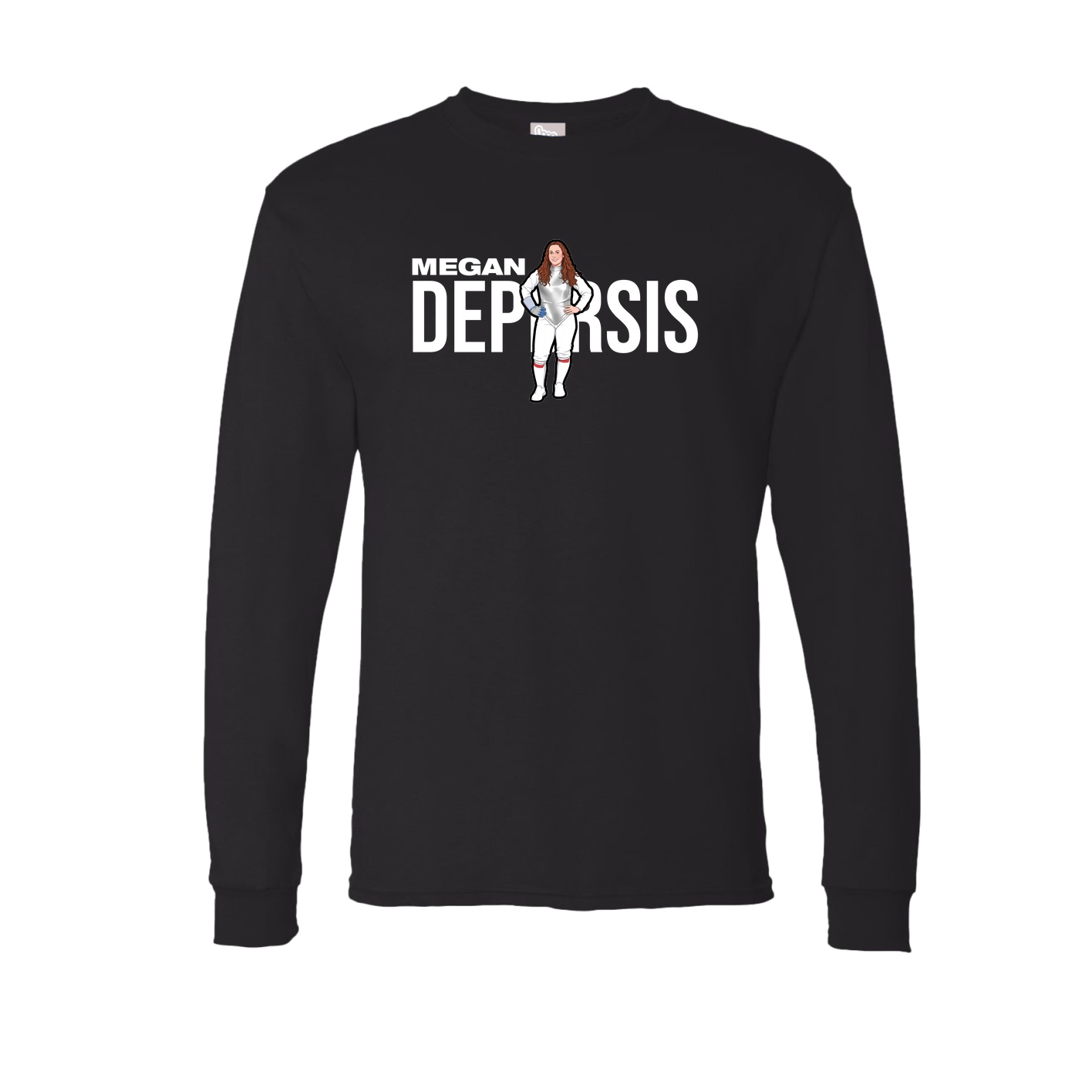 Long Sleeve Tee — Player Name in Black