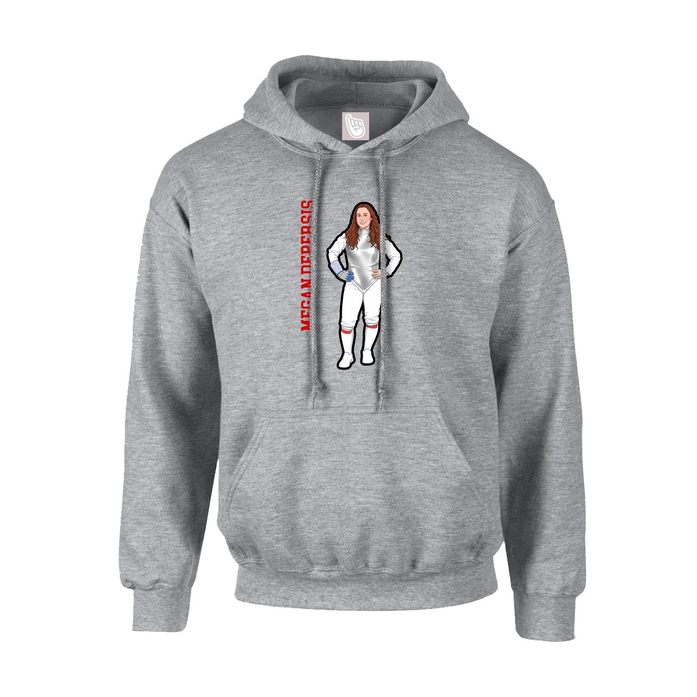 Youth Hoodie — Name Vertical in Grey