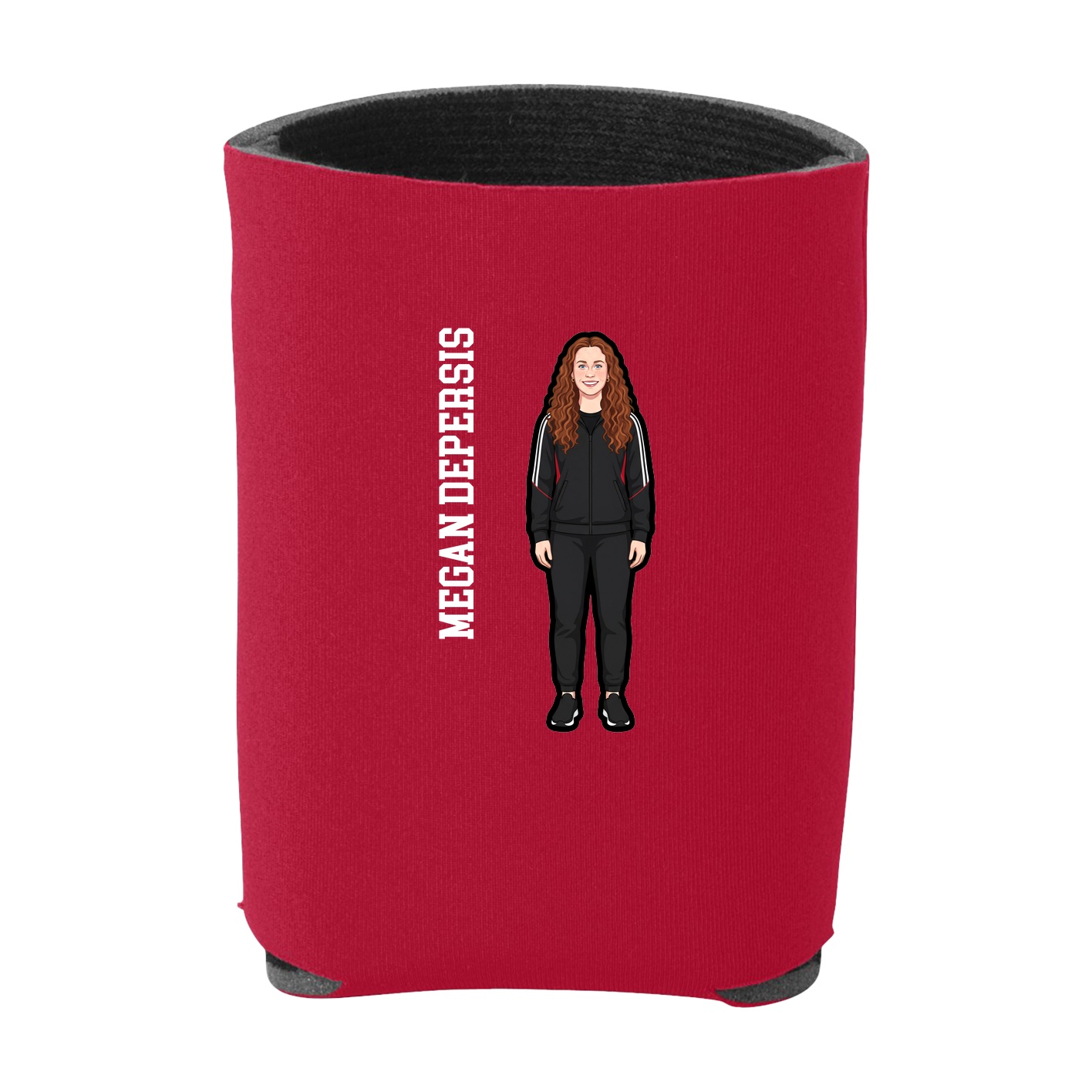 Can Holder — Name Vertical in Red