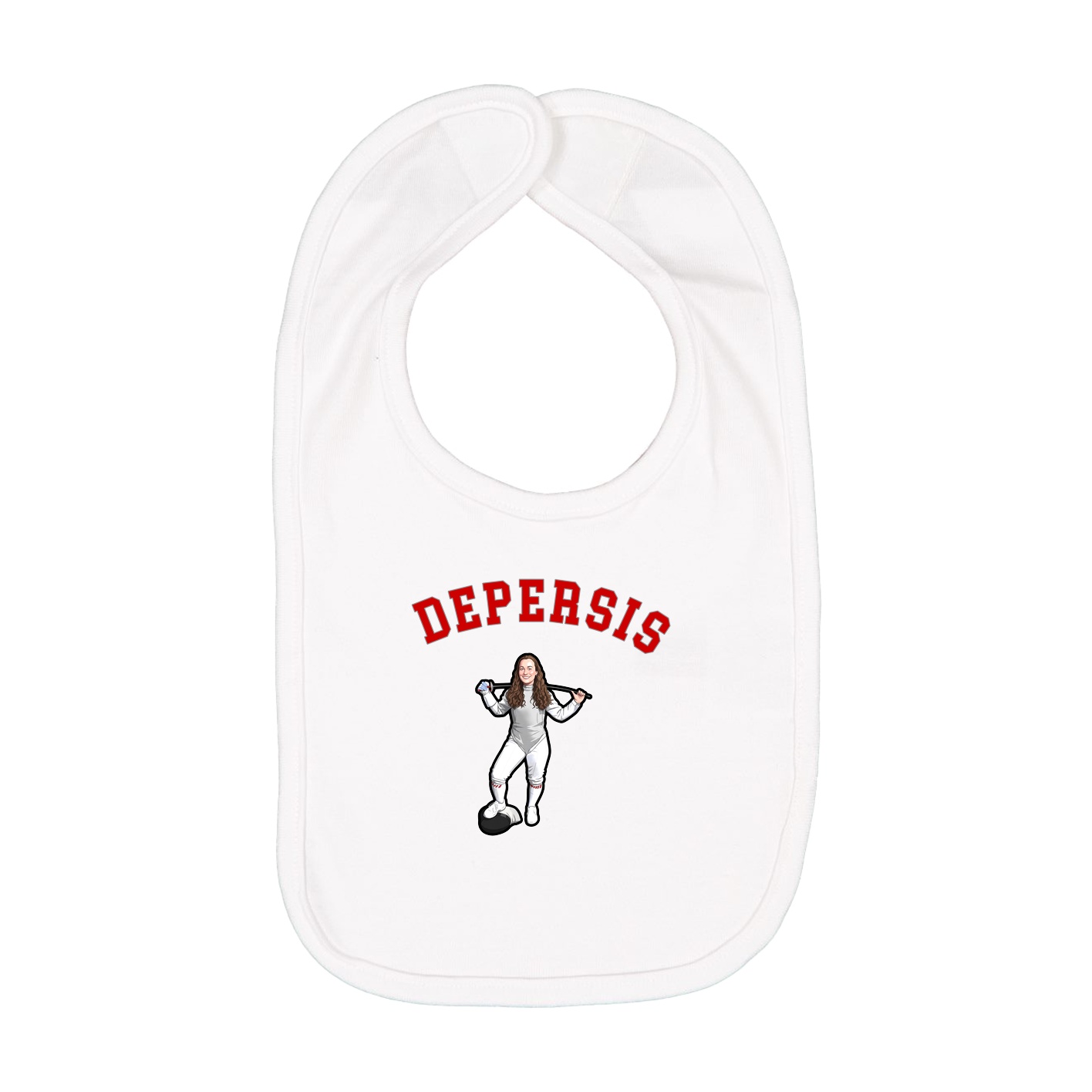 Infant Bib — Shirsey Arch in White