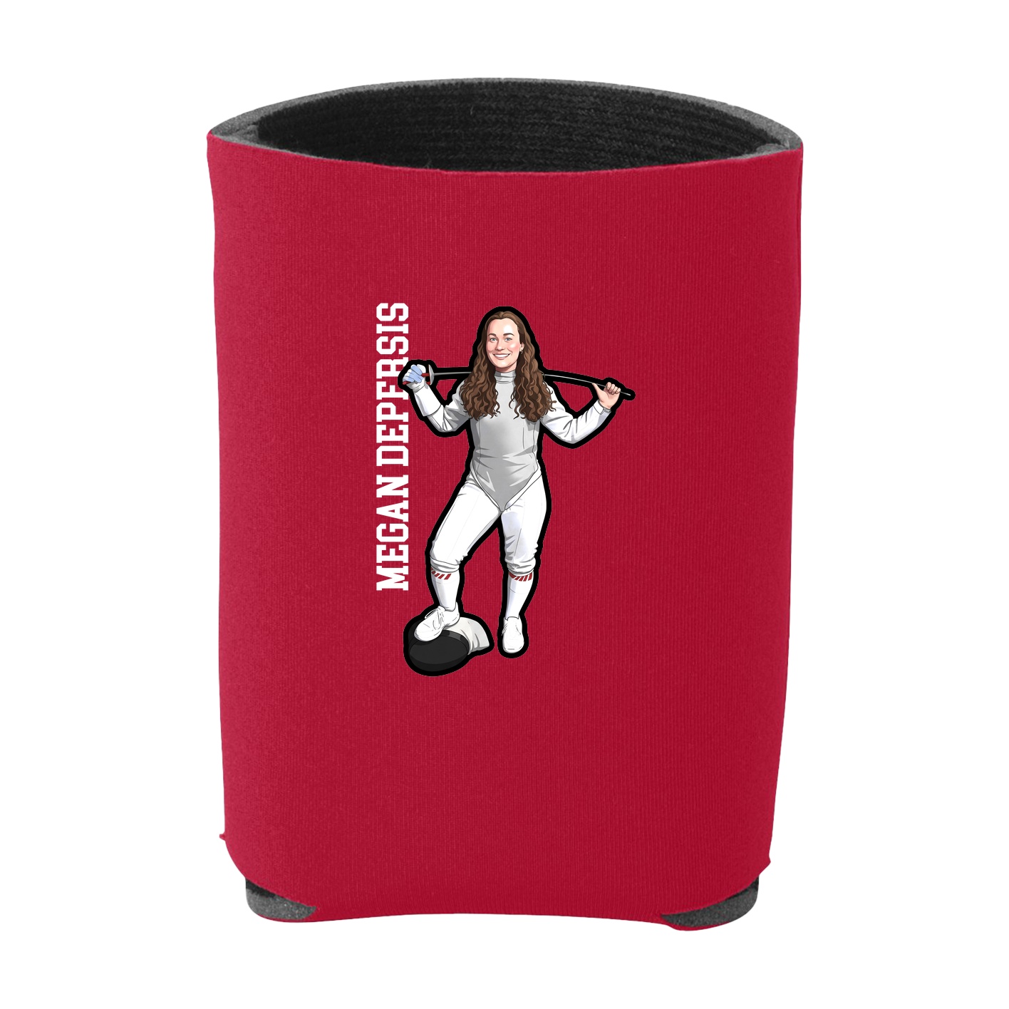 Can Holder — Name Vertical in Red