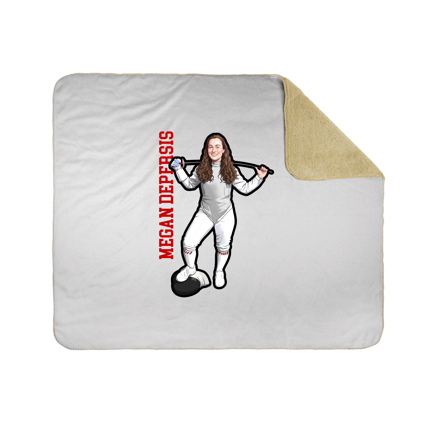 Throw Blanket — Name Vertical in White