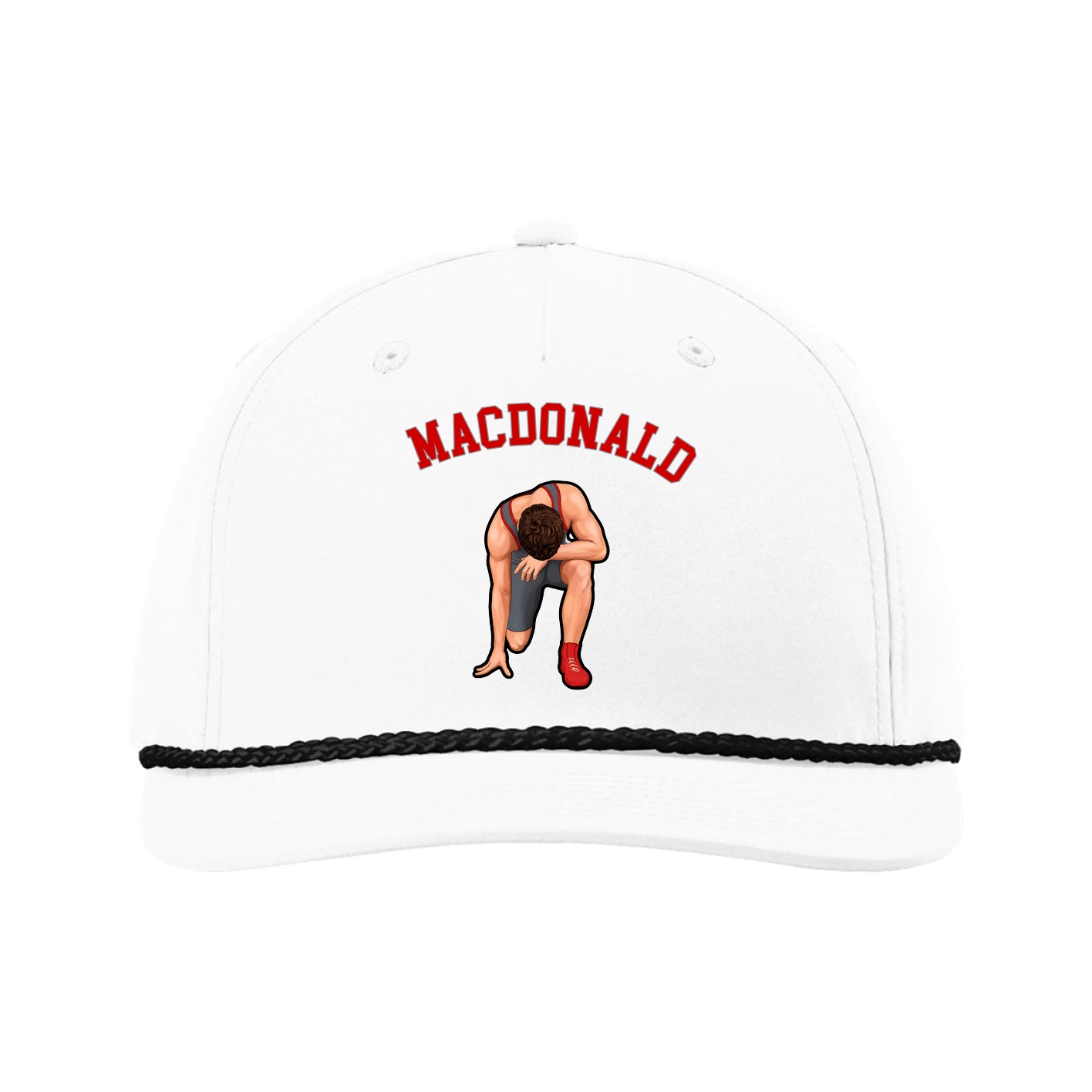 Five-Panel Classic Rope Cap — Shirsey Arch in White