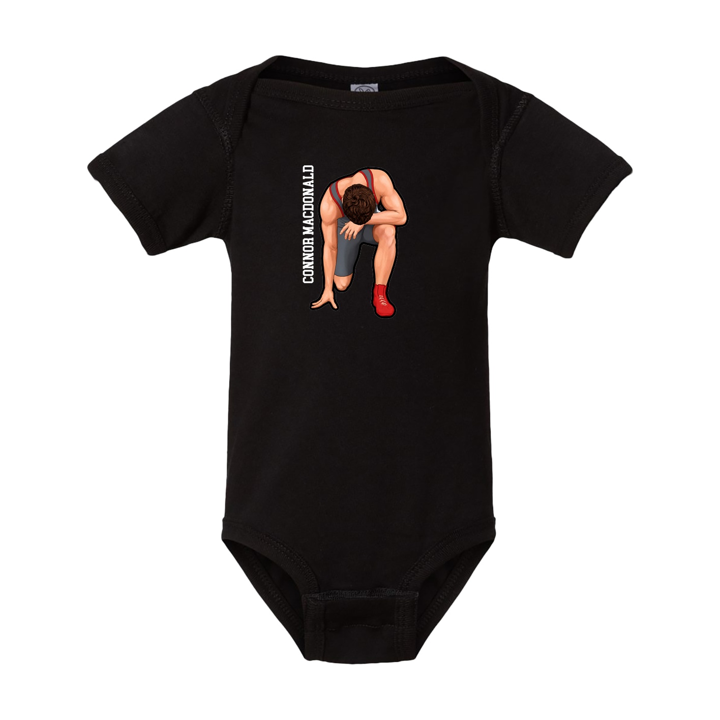 Baby Onesie — Name Vertical in Black