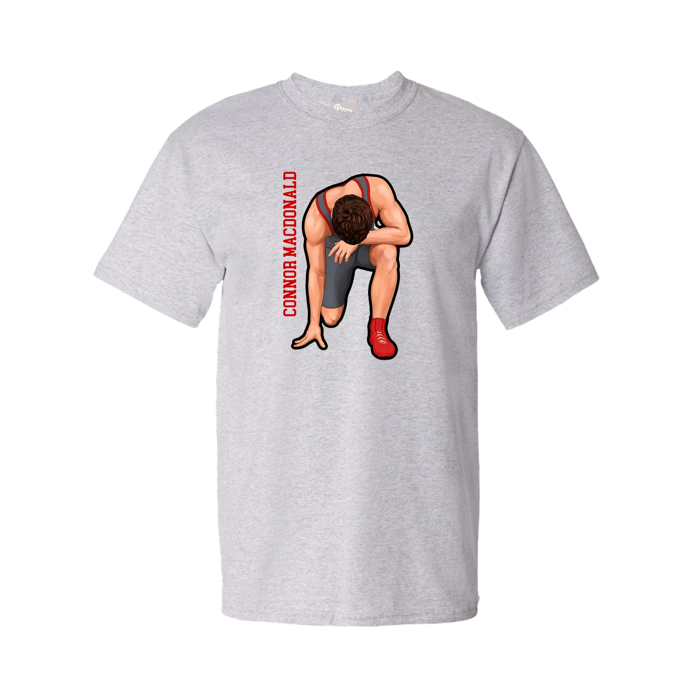 Tee — Name Vertical in Grey