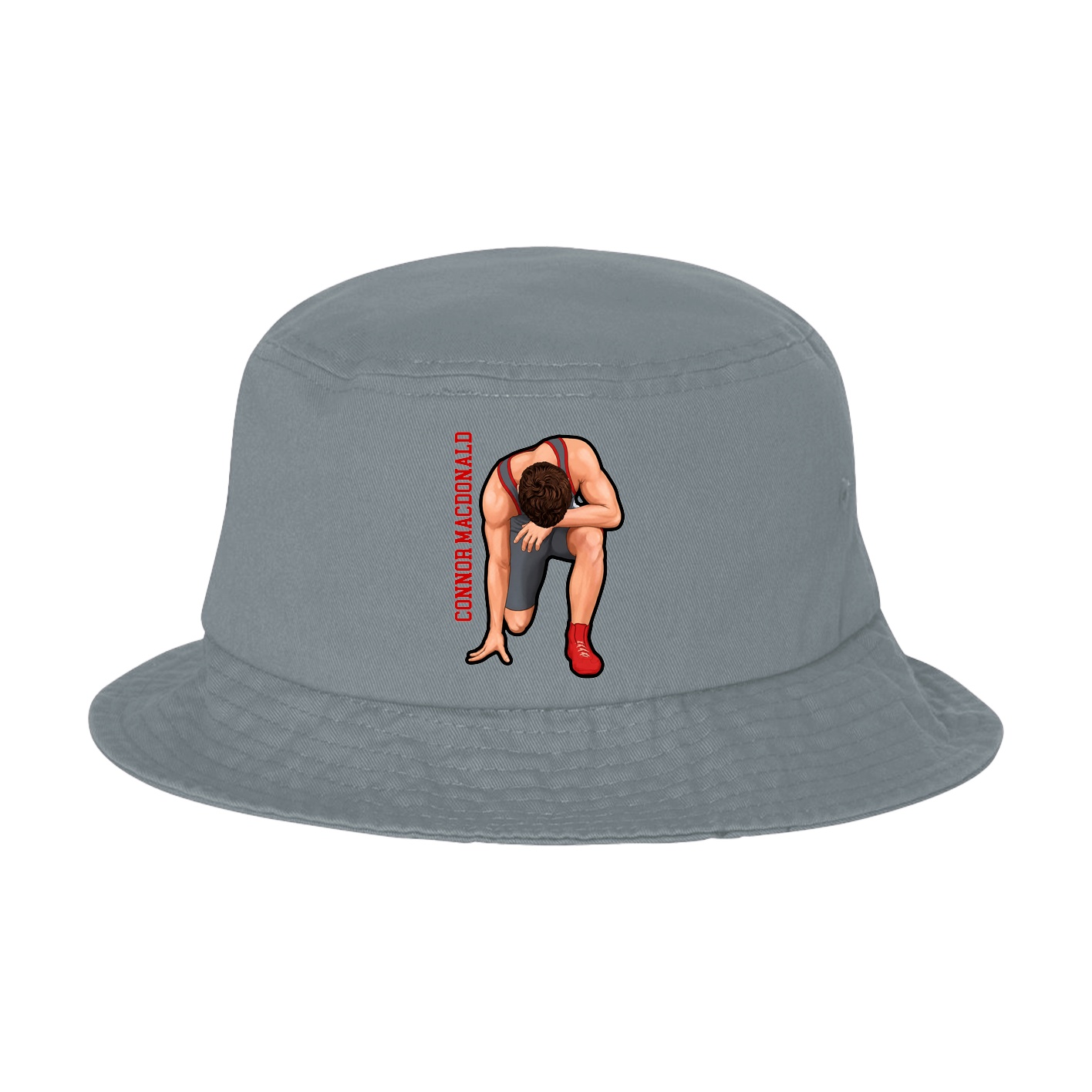 Bucket Cap — Name Vertical in Grey