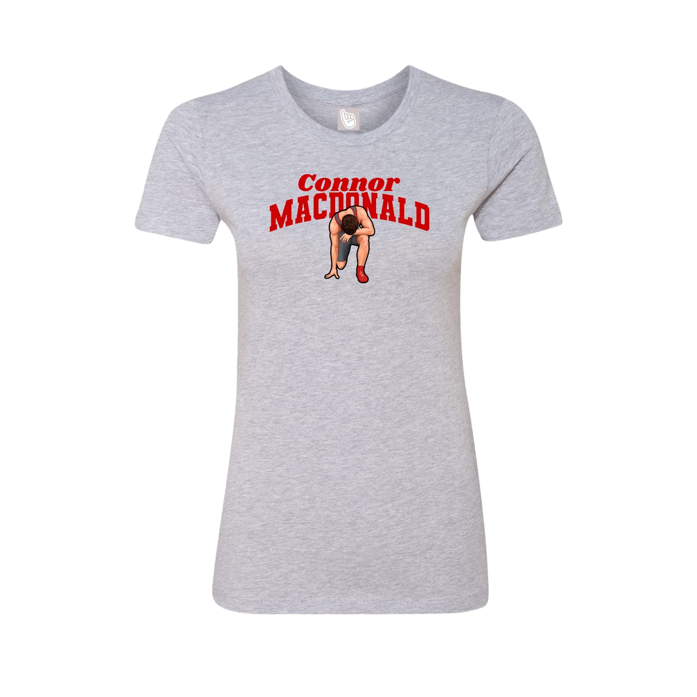 Fitted Women's Tee — Signature Arch in Grey
