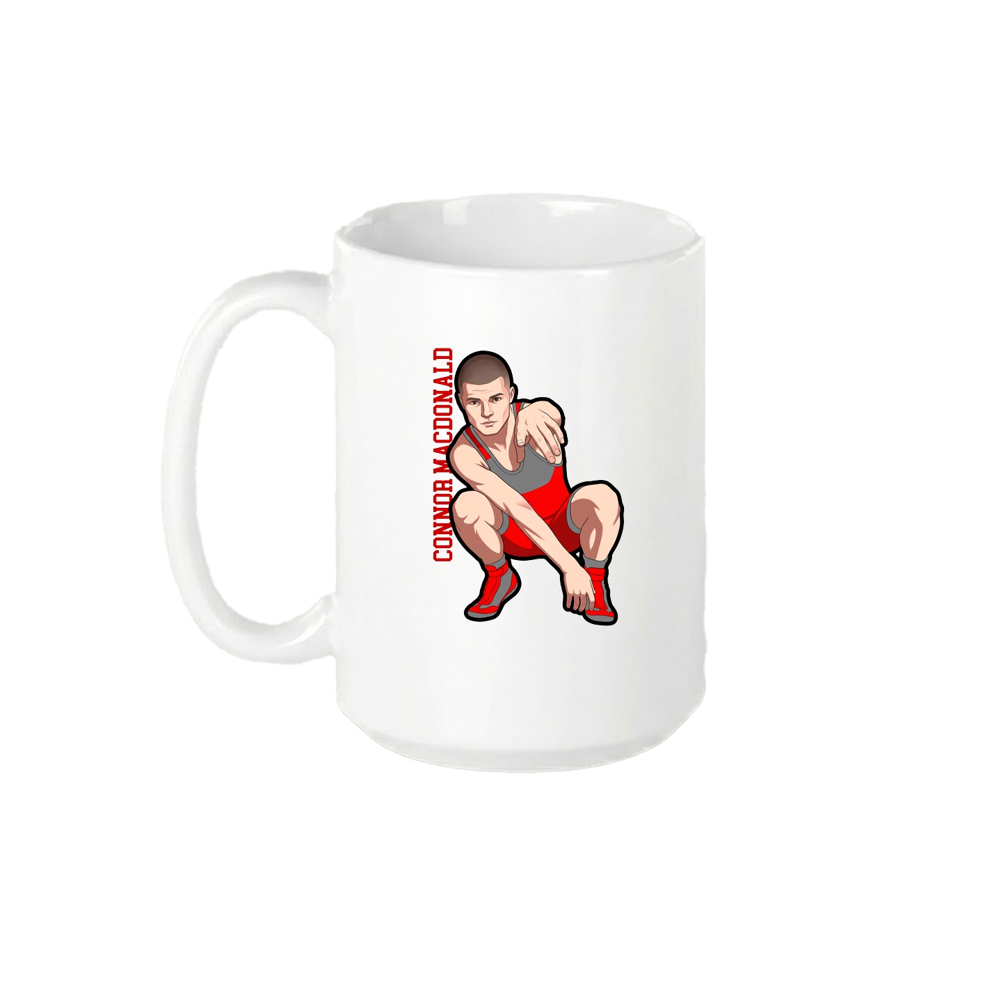 15oz Coffee Mug — Name Vertical in White