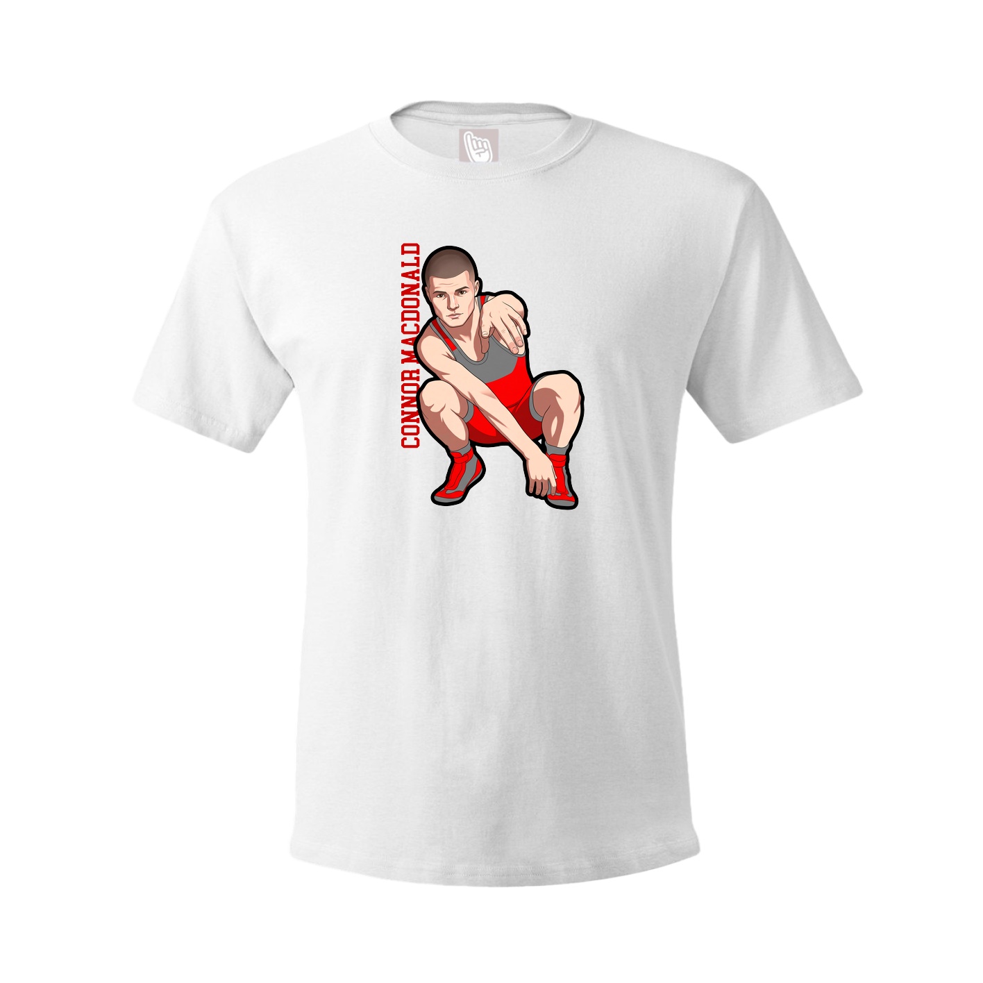 Youth Tee — Name Vertical in White