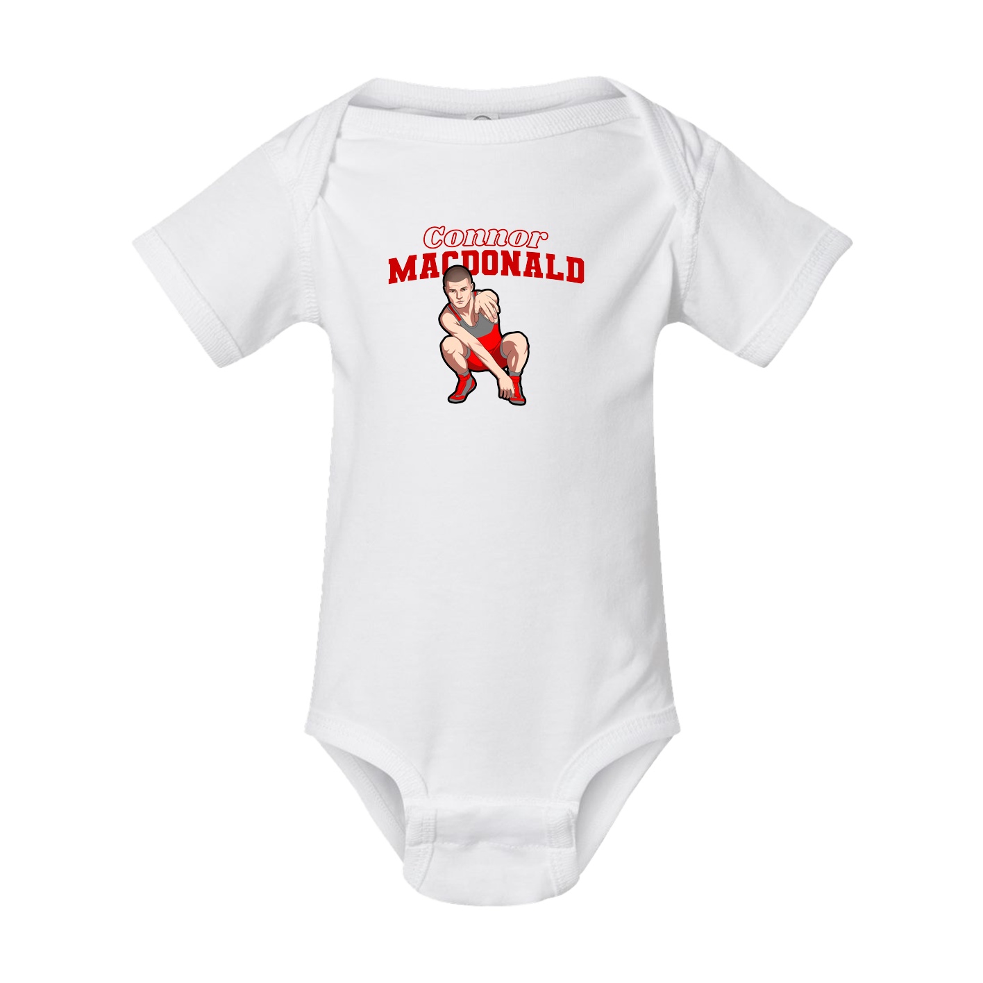 Baby Onesie — Name Arch in White