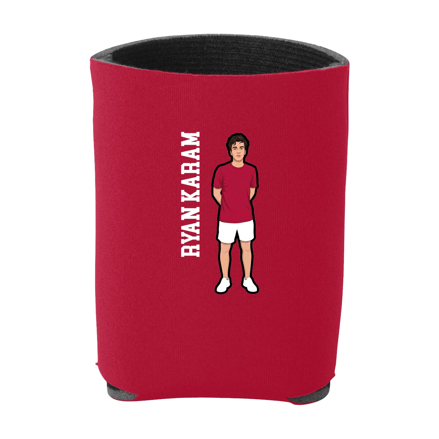 Can Holder — Name Vertical in Red