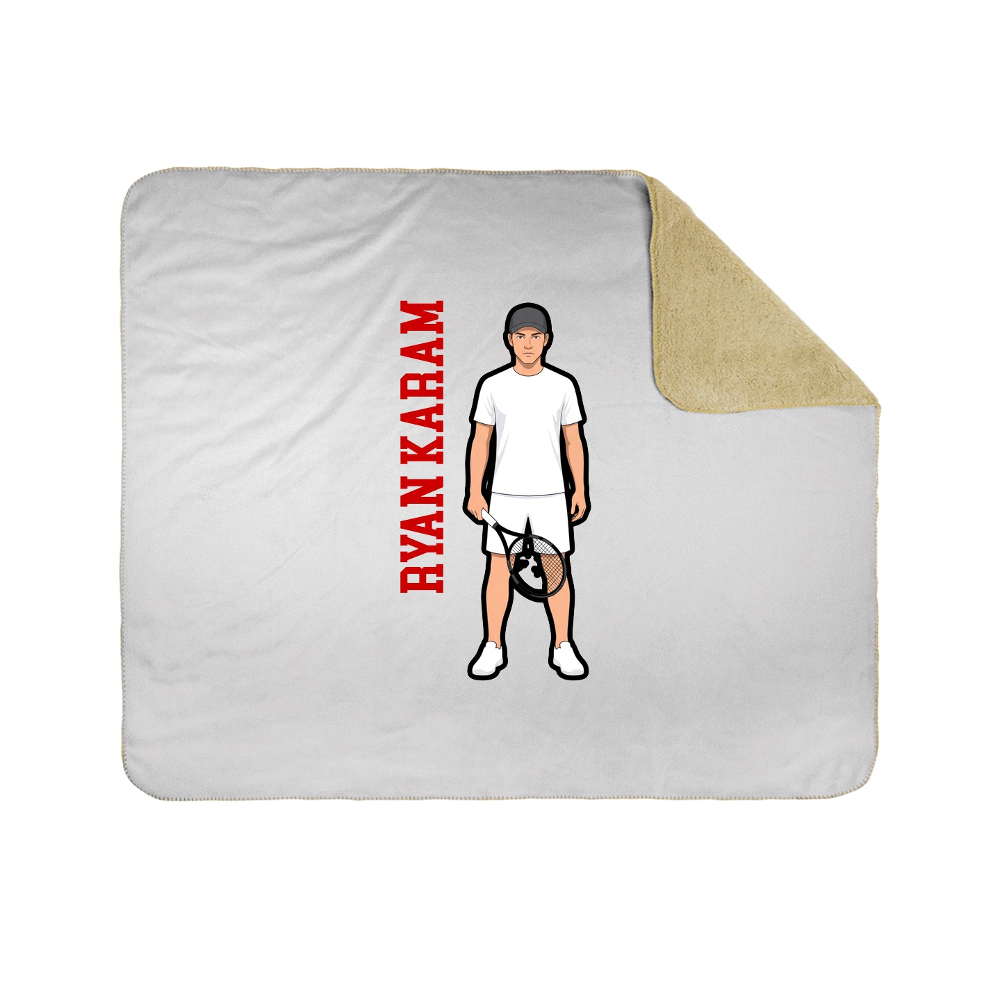 Throw Blanket — Name Vertical in White