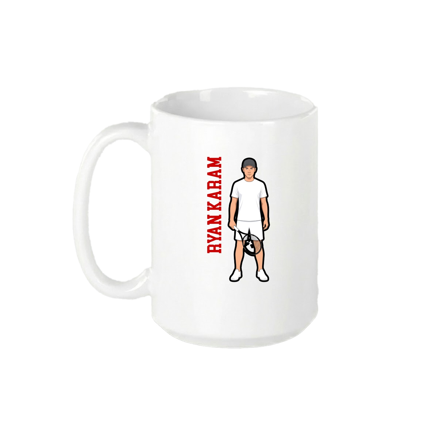 15oz Coffee Mug — Name Vertical in White