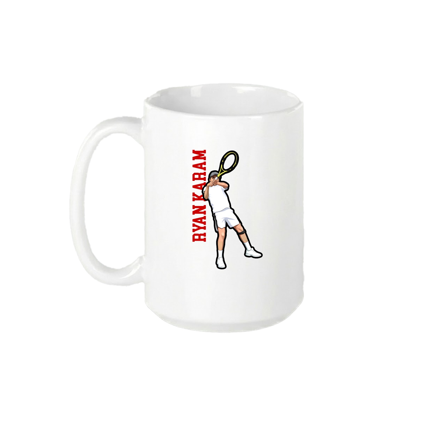 15oz Coffee Mug — Name Vertical in White
