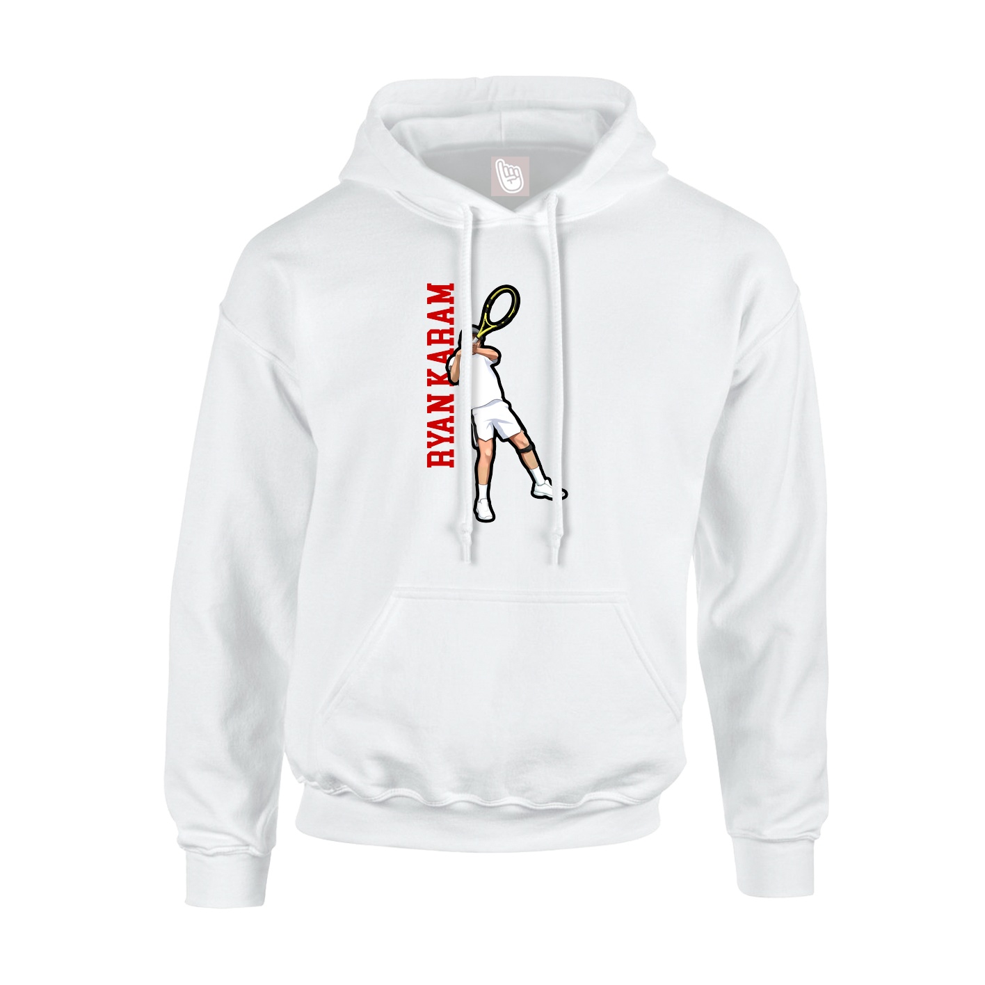 Youth Hoodie — Name Vertical in White