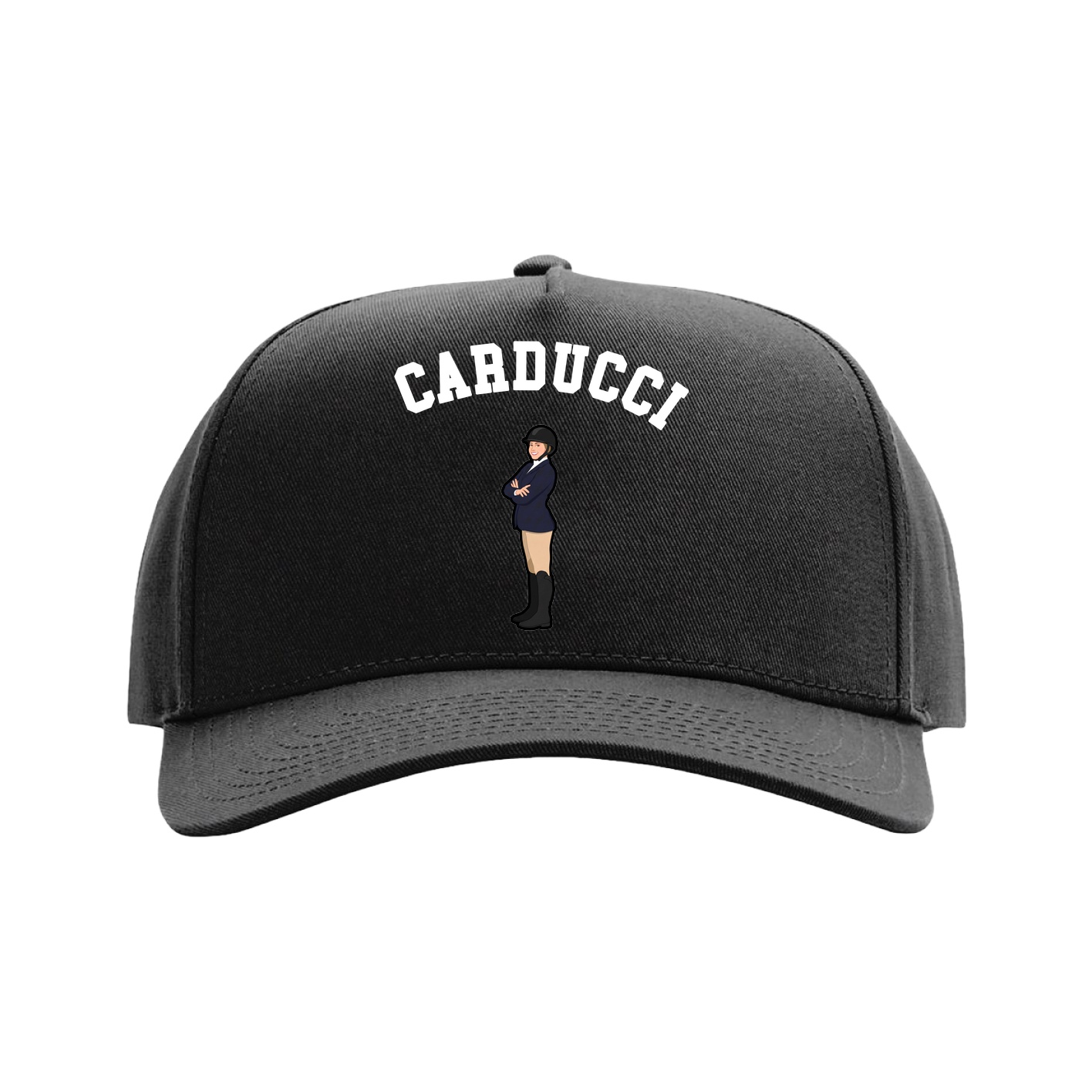 Full Fabric Five-Panel Champ Cap — Shirsey Arch in Black