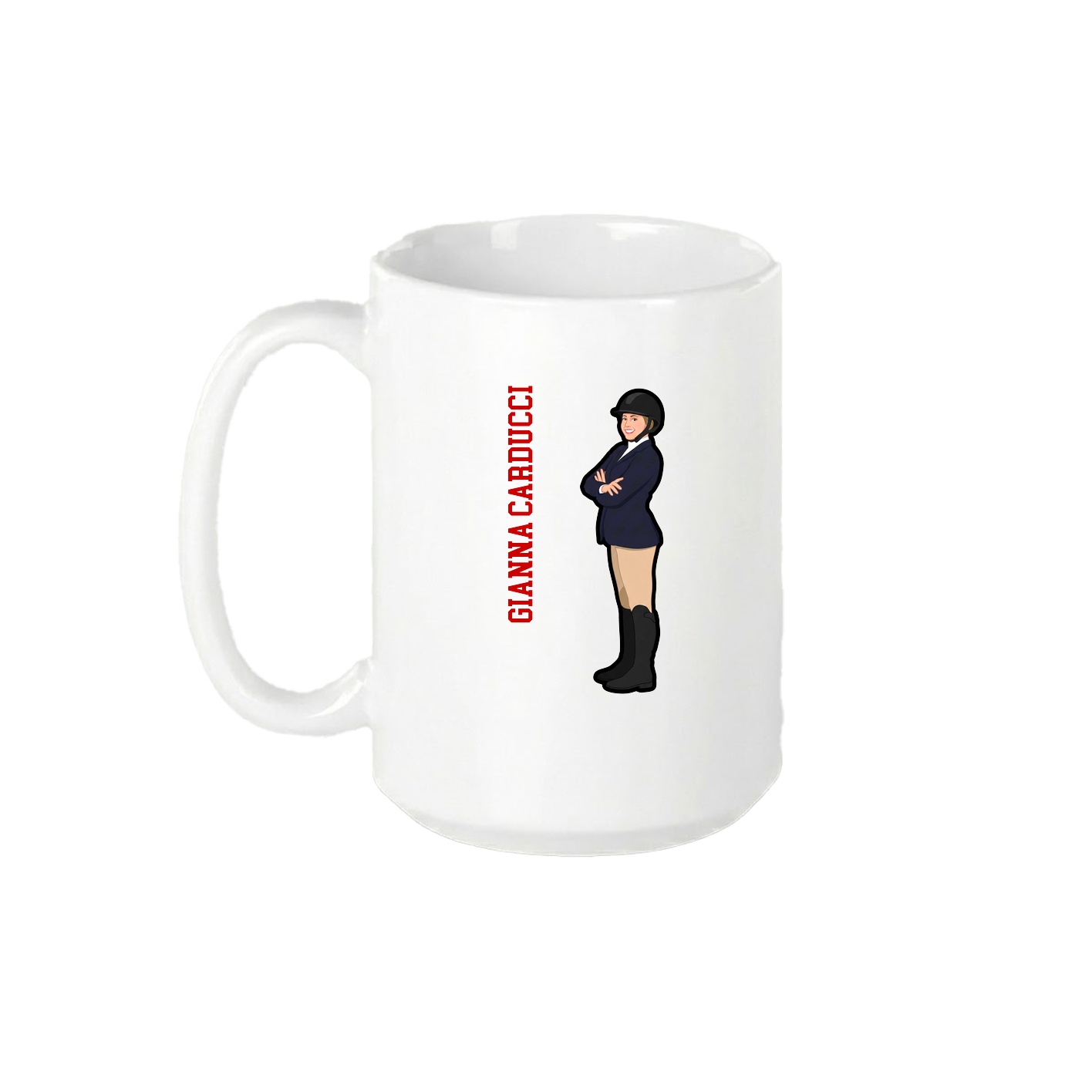 15oz Coffee Mug — Name Vertical in White
