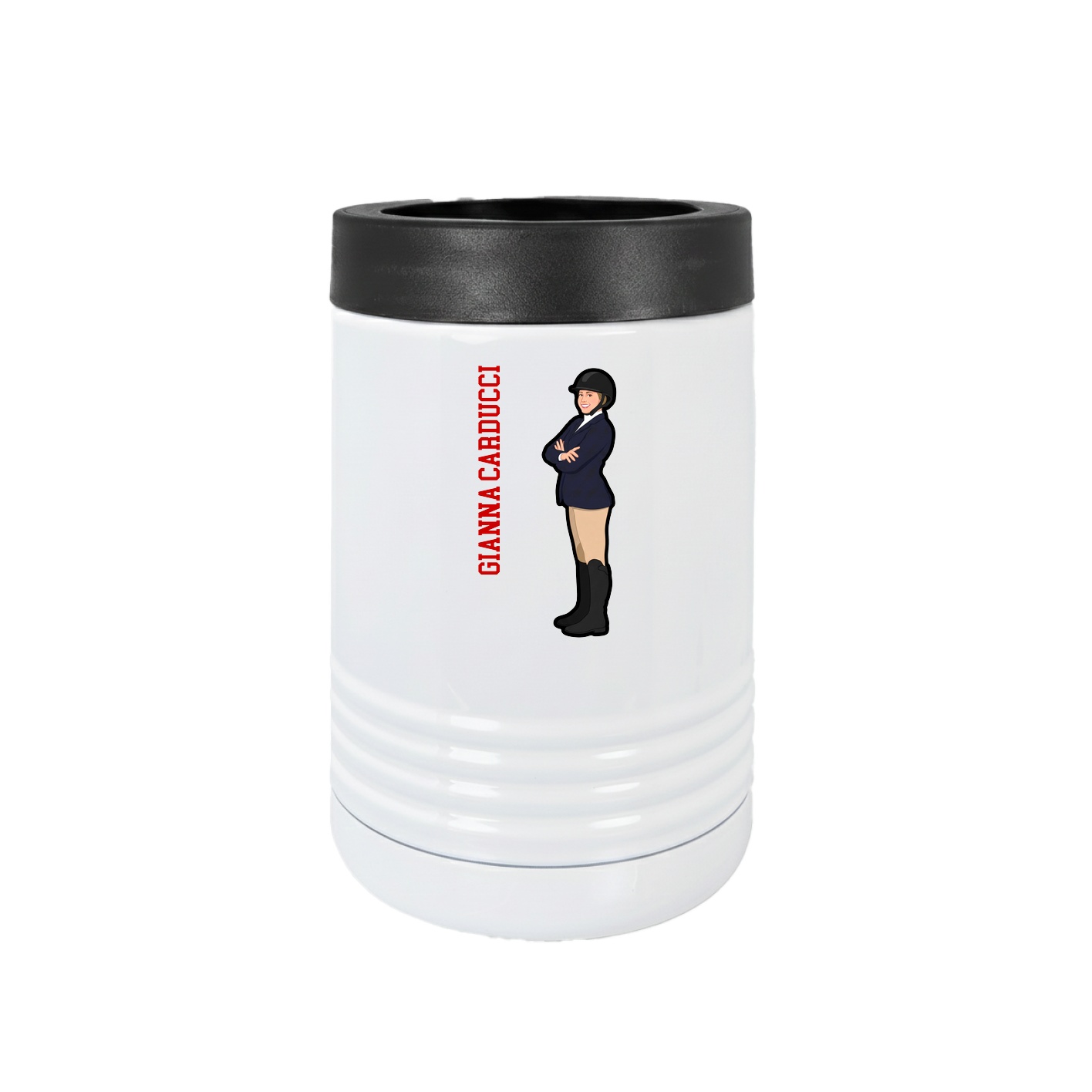 Beverage Holder — Name Vertical in White